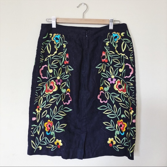 Anthropologie Embroidered Pencil Skirt - Picture 2 of 8